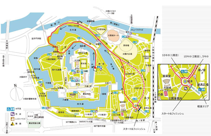 大阪城モーニングRUN2016 コース図 